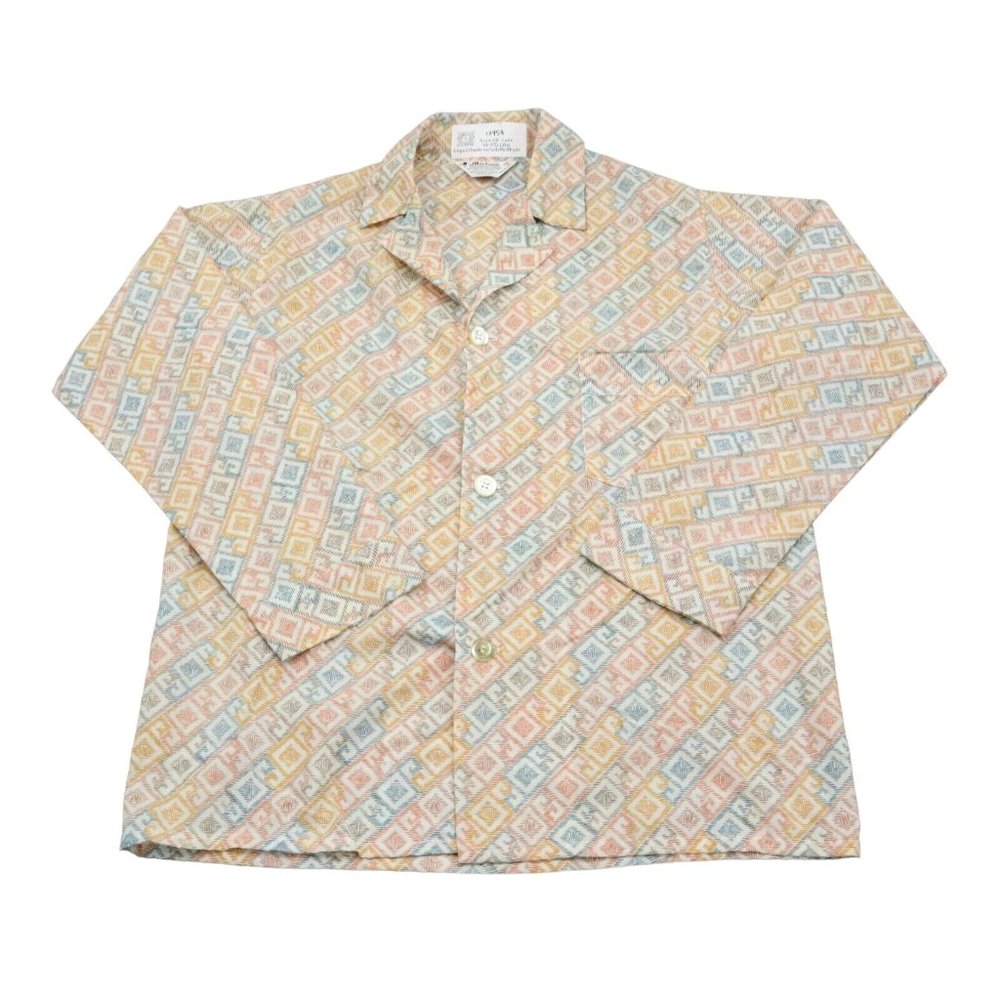 Marlowe Shirt Mens S Multicolor Geometric Button Up Long Sleeve Collared Top